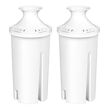 Imagem de Pacote com 2 substituições de filtro de água para jarras e dispensadores de água Brita, certificação NSF 53 para reduzir cloro e mau gosto, livre de BPA