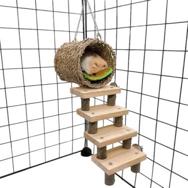 Imagem de Brinquedos para mastigar hamster, porquinho da Índia, brinquedos molares de madeira, conjunto de tubos de madeira, escalada segura para proteger a saúde dos dentes para urso de seda dourado, Totoro, Hamster, Porquinho da Índia, Gerbil, etc