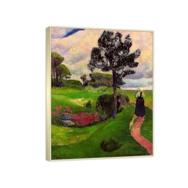 Imagem de RYLJCZ Reprodução de pinturas a óleo Paul Sérusier - Mãe e filho - Impressão de arte de paisagem vintage - Arte de parede em tela para decorações de casa e escritório 55 x 72 cm (21,6 x 28,3 pol