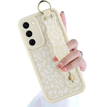 Imagem de LSL Compatível com Samsung Galaxy S23 5G, capa de telefone de silicone guepardo para mulheres e meninas, pulseira com suporte para câmera, proteção à prova de choque, capa fina de 6,1 polegadas