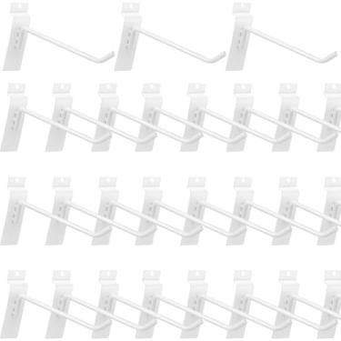 Imagem de Waltool 40 ganchos de slatwall, ganchos de exibição revestidos com pó de parede de ripas de aço inoxidável, acessórios de slatwall resistentes para varejo de loja de garagem, 5,6 mm de diâmetro