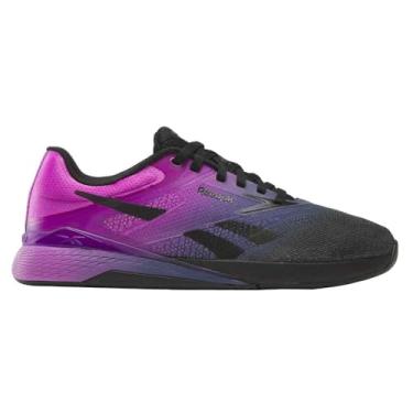Imagem de Reebok Tênis feminino Nano X5, Crepúsculo preto roxo Rave, 34