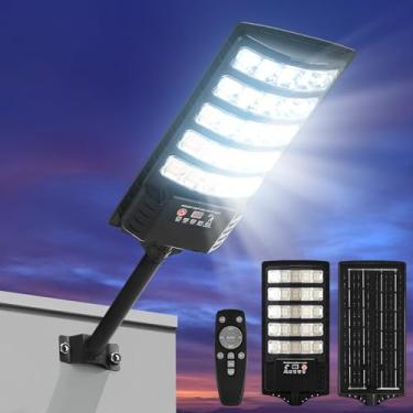 Imagem de JOISTOON Luzes solares de rua externas à prova d'água, luzes de sensor de movimento LED 6500K, holofotes solares com iluminação comercial do crepúsculo ao amanhecer remoto para caminho de quintal