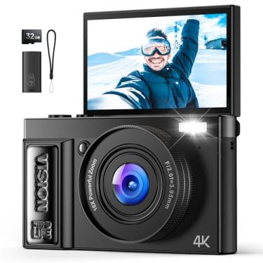 Imagem de Câmera digital 4K para vlogging de fotografia: Câmeras de 64 MP para vídeo - Câmera fotográfica com zoom de 16X presentes para adolescentes de 8 a 18 anos - Tela flip de 180° Cámara compacta - Câmeras