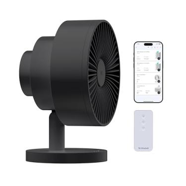 Imagem de Windmill Circulador de ar inteligente e ventilador da Amazon com controle remoto e Wi-Fi/aplicativo - 18 dB Whisper-Quiet mais fluxo de ar de três camadas - cor preta