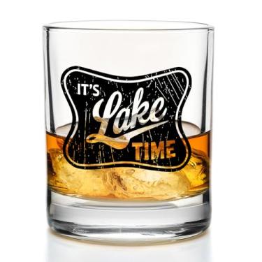 Imagem de Yomisex Copos de uísque Lake Gifts 283 g, decoração e presentes da casa do lago, copos engraçados à beira do lago para mulheres e homens bebendo bourbon escocês coquetel licor vodka