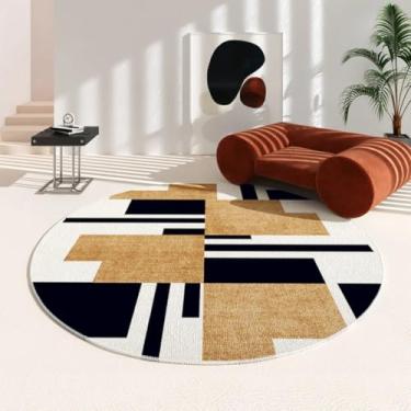 Imagem de Tapetes irregulares para sala de estar, tapete lavável moderno e minimalista para decoração de quarto, redondo e grosso (300x300 cm/P)