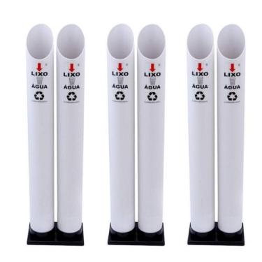 Imagem de Kit 3 Coletores Duplos Água PVC - CM Design, Branco