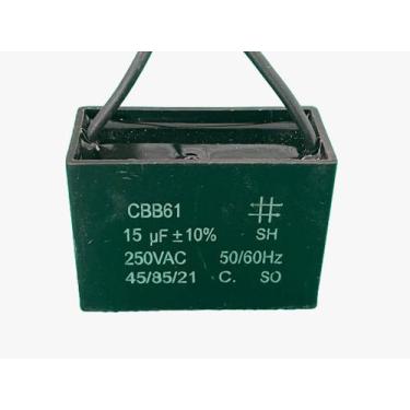 Imagem de 1x Capacitor Partida 15uf/250v Fio 47x22x34mm Cbb61