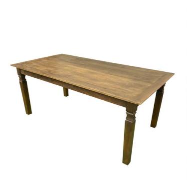 Imagem de Mesa Madeira de Demolição Retangular 2M x 1M Escura Maciça Sudeste Rús