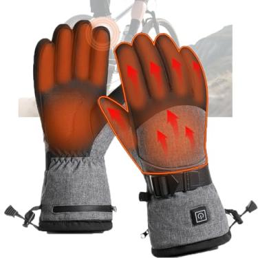 Imagem de Luvas de inverno para homens, luvas de esqui ajustáveis ​​Third Gear, à prova d'água, com tela sensível ao toque e aquecimento USB, resistentes ao frio até -20 ℉