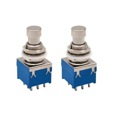 Imagem de Kit Com 02 Chaves Botão Foot Switch 3PDT Pedal Efeito On-on