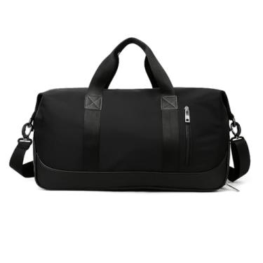 Imagem de Bolsa De Mão Mala Viagem Academia Feminina Masculina Super Grande, Compartimentos Com Zíper, Espaço Para Tênis Ou Roupas Sujas Alça Removível Modelo Transversal Bordo Poliéster (Preto Clássico)
