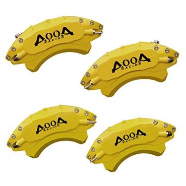 Imagem de AOOA Capas de pinça de freio amarelo e preto para Mustang (conjunto de 4)
