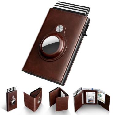 Imagem de Carteira Typecase Leather Smart para homens com suporte AirTag marrom