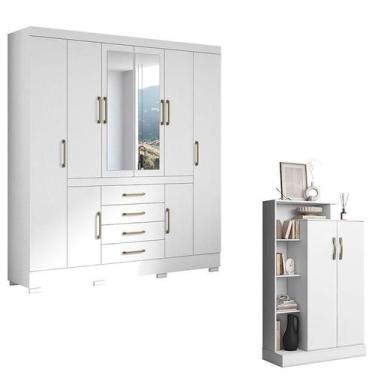 Imagem de Guarda Roupa Casal Nápole 2045149 e Armário Multiuso Florença 2000199 