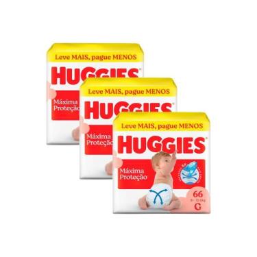 Imagem de Kit 3 Fralda Huggies Supreme Care Tamanho G 66 Fraldas Descartáveis