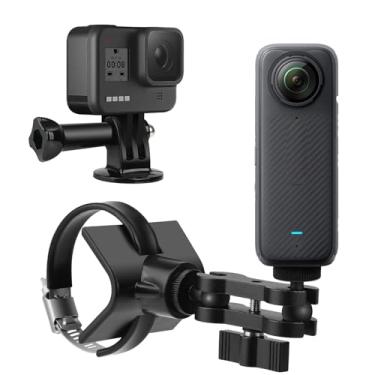 Imagem de Suporte universal para câmera de ação BarGrip Pro – 2.5 cm – 5.1 cm Grampo para guidão e barra de rolagem | Serve para Insta360, GoPro, bastão de selfie | 360° ajustável, trava segura para bicicleta