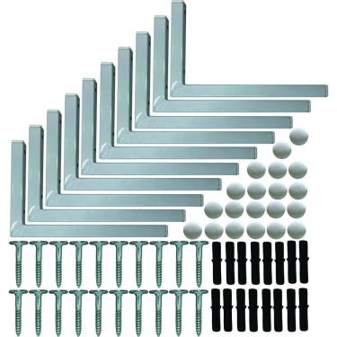 Imagem de Kit 10 Suportes Mão Francesa Cantoneira Prateira Branco 20Cm