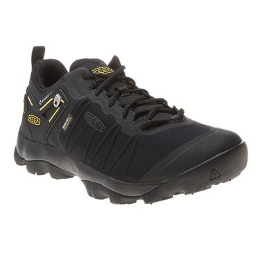 Imagem de KEEN Tênis de caminhada masculino à prova d'água Venture de baixa altura, Preto/amarelo (Keen), 8.5