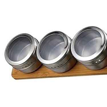 Imagem de Porta Condimentos Spice com Suporte em Bambu E Inox 60ml