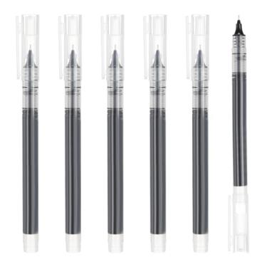 Imagem de PATIKIL 6 canetas coloridas de tinta gel, 0,5 mm, ponta extrafina, escrita suave, japonesa, secagem rápida, canetas esferográficas para escritório, papelaria, sala de aula, professores, pretas