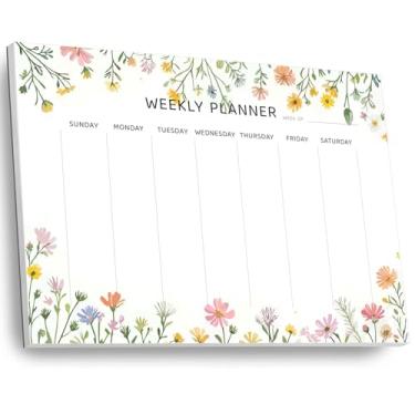 Imagem de Bloco de notas planejador semanal sem data, bloco de notas com 52 folhas, bloco de anotações semanal para agenda, calendário em branco para rastreamento diário de hábitos/planejamento de cardápio (21