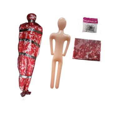 Imagem de KiBcsLic Manequim Inflável de Halloween, Acessório de Cosplay de Cadáver, Decorações de Halloween, Boneco de Manequim para Quintal, Cemitério Ao Ar Livre, Estilo E