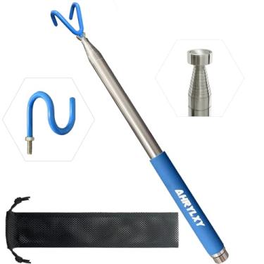 Imagem de AHRYLXY Ferramenta de captação telescópica mastro magnético com 3 ganchos, haste telescópica push pull de 3,5 m, disco Reacher Grabber Disc Golf Retriever, acessórios de golfe de disco