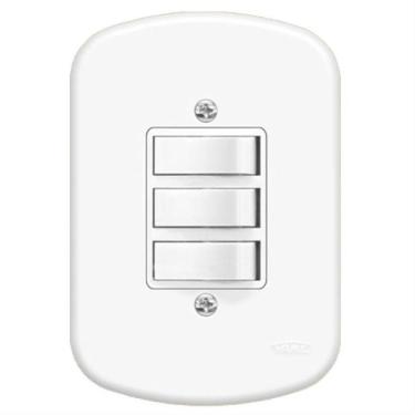 Imagem de Interruptor Embutir 3 Paralelas com Placa Série Blanc - 0657 - FAME