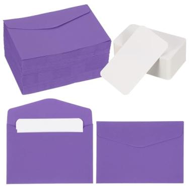 Imagem de PATIKIL Conjunto de 100 mini envelopes com cartões em branco, 11,4 x 8 cm cartões de notas e envelopes em branco para presente de casamento, convite de formatura, feriado, Dia de Ação de Graças, Natal