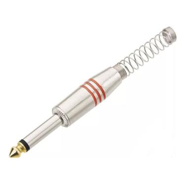 Imagem de Plug P10 Mono C/mola Espiral Metal Ponta Niquel Emb 05 Peças