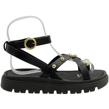 Imagem de Sandália Plataforma Moleca Tiras Aplique Metal Feminina