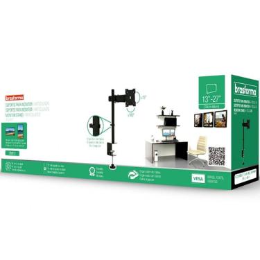 Imagem de Suporte de Mesa para Monitor Articulado Ajuste de Altura BM812 Brasforma
