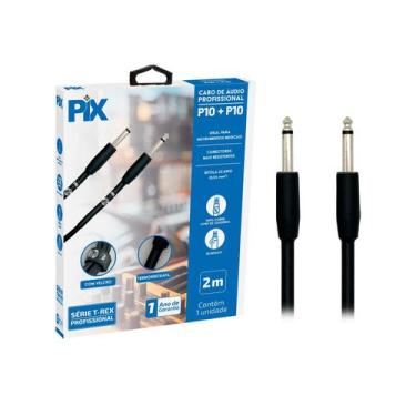 Imagem de Cabo De Áudio P10 Para P10 Mono Para Guitarra 2 Metros - PIX