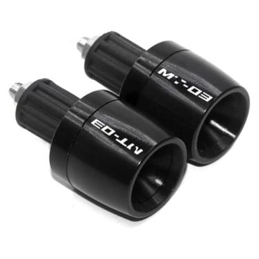 Imagem de Acessórios de motocicleta 7/20.3 cm 22 mm Grips Ends Counterweight Handle Bar Cap Cover Slider compatível com Y&AMAHA MT-03 MT03 MT 03 (preto)