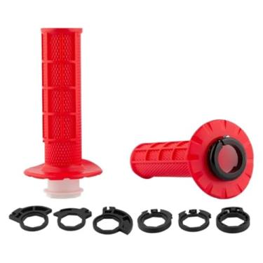 Imagem de Punhos de motocicleta 7/20.3 cm 22 mm com a câmera de encaixe, guidão de bicicleta suja compatível com 125-500 SX SXF EXC EXCF XC XCF (vermelho)