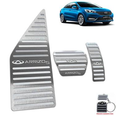 Imagem de Descanso De Pé + Pedaleira Aço Inox Chery Arrizo 5 Prata
