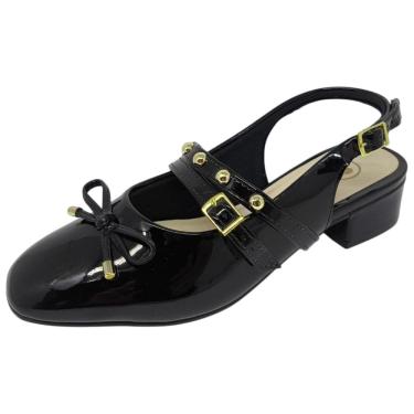 Imagem de Sapatilha Infantil Menina Lacinho Pins Dourados Molekinha