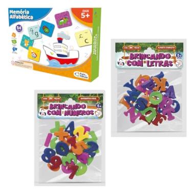 Imagem de Jogo Da Memória Alfabetica + Brincando Com Letras E Numeros Brinquedos Infantis Educativos