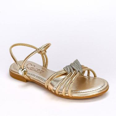Imagem de Sandália Infantil Feminina Kidy  Flat Ibiza Dourada