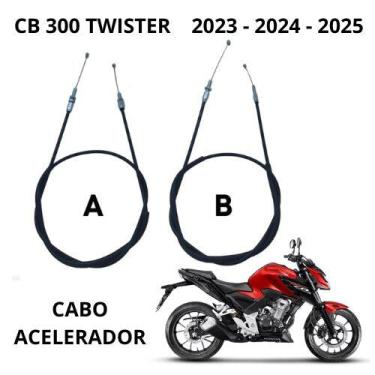 Imagem de Cabo Acelerador CB 300 F TWISTER 2023 2024 2025 A B Modelo Original - 