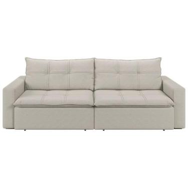 Imagem de Sofá Retrátil e Reclinável Joinville 2,70M Linho - Blossom Casa, Bege 