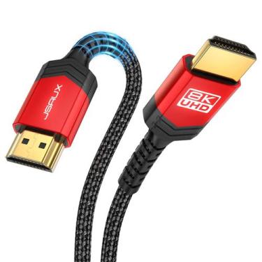 Imagem de Cabo HDMI JSAUX Short, 3,3 pés, pacote com 2, HDMI 2.1, 48 Gbps, 8K e 
