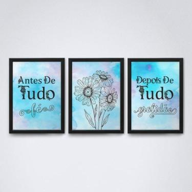 Imagem de Quadro Decorativo Fé e Gratidão Tons V4 A4 20x30cm