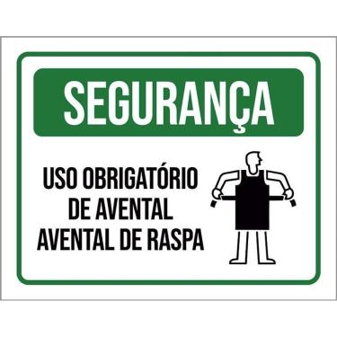 Imagem de Placa Segurança - Uso Obrigatório Avental De Raspa 36X46