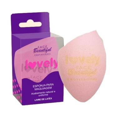 Imagem de Esponja Maquiagem Lovely para Base E Corretivo Face Beautiful (ROSA CLARO)