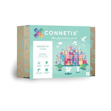 Imagem de Connetix Conjunto criativo de azulejos pastel de 120 peças | Construção de azulejos magnéticos | Construa lindas criações com nossa gama pastel