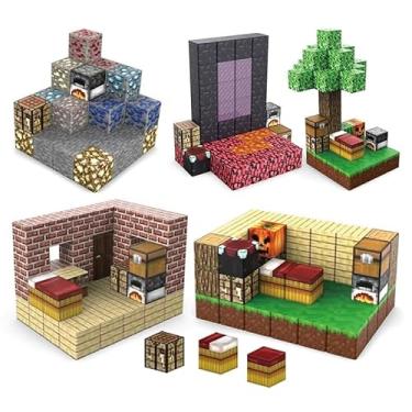 Imagem de Blocos Magnéticos 100 Peças – Cubos de Montar Educativos 3+ Anos, Brinquedo Infantil Educativo Construção Mundo, KIt Blocos Imâ.