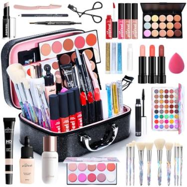Imagem de Luxmars Kit De Maquiagem Multifuncional, Conjunto Profissional Completo Para Mulheres, Meninas, Adolescentes, Iniciantes, Cosméticos Portátil O Dia Das Mães Com Batons, Lápis Sobrancelha, Pincéis E